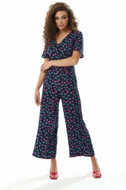 Women Liquorish Cherry Print Jumpsuit In