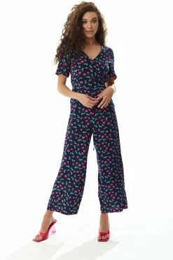 Women Liquorish Cherry Print Jumpsuit In