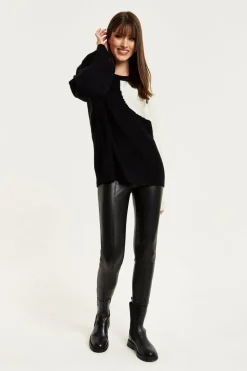 Women Liquorish Colour Block Jumper In Black And White
