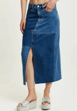 Women Liquorish Denim Midi Skirt