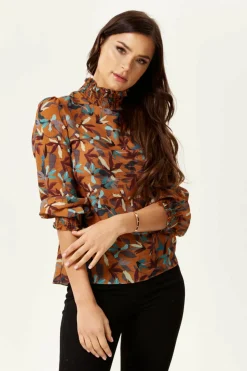 Women Liquorish Divine Floral Print Top Long Sleeves