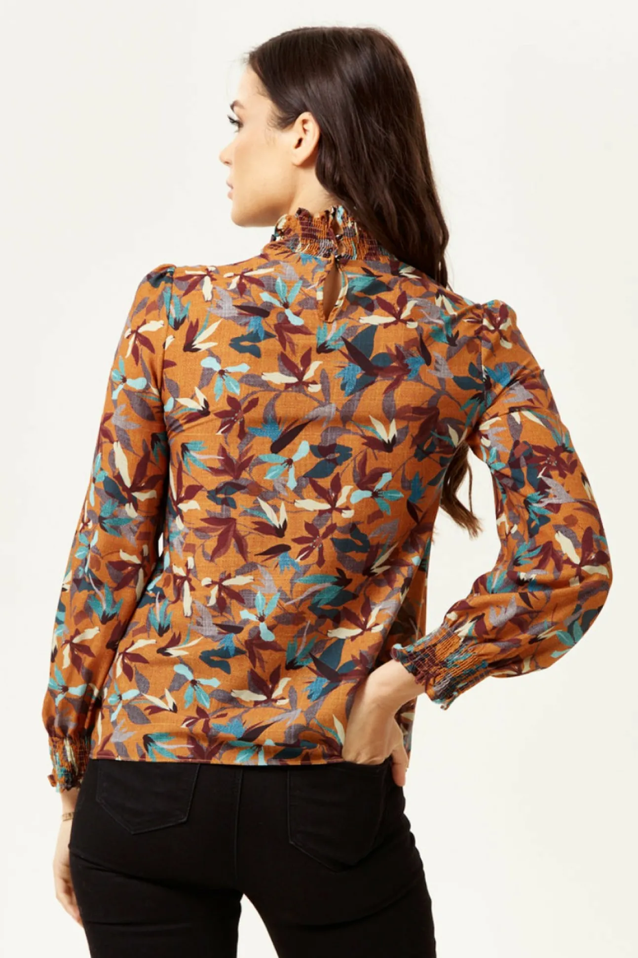 Women Liquorish Divine Floral Print Top Long Sleeves