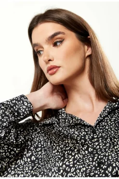 Women Liquorish Divine Grace Blouse Front Tie In Black & White