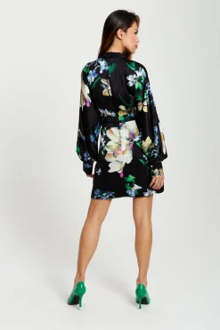 Women Liquorish Elegant Floral Print Mini Wrap Dress