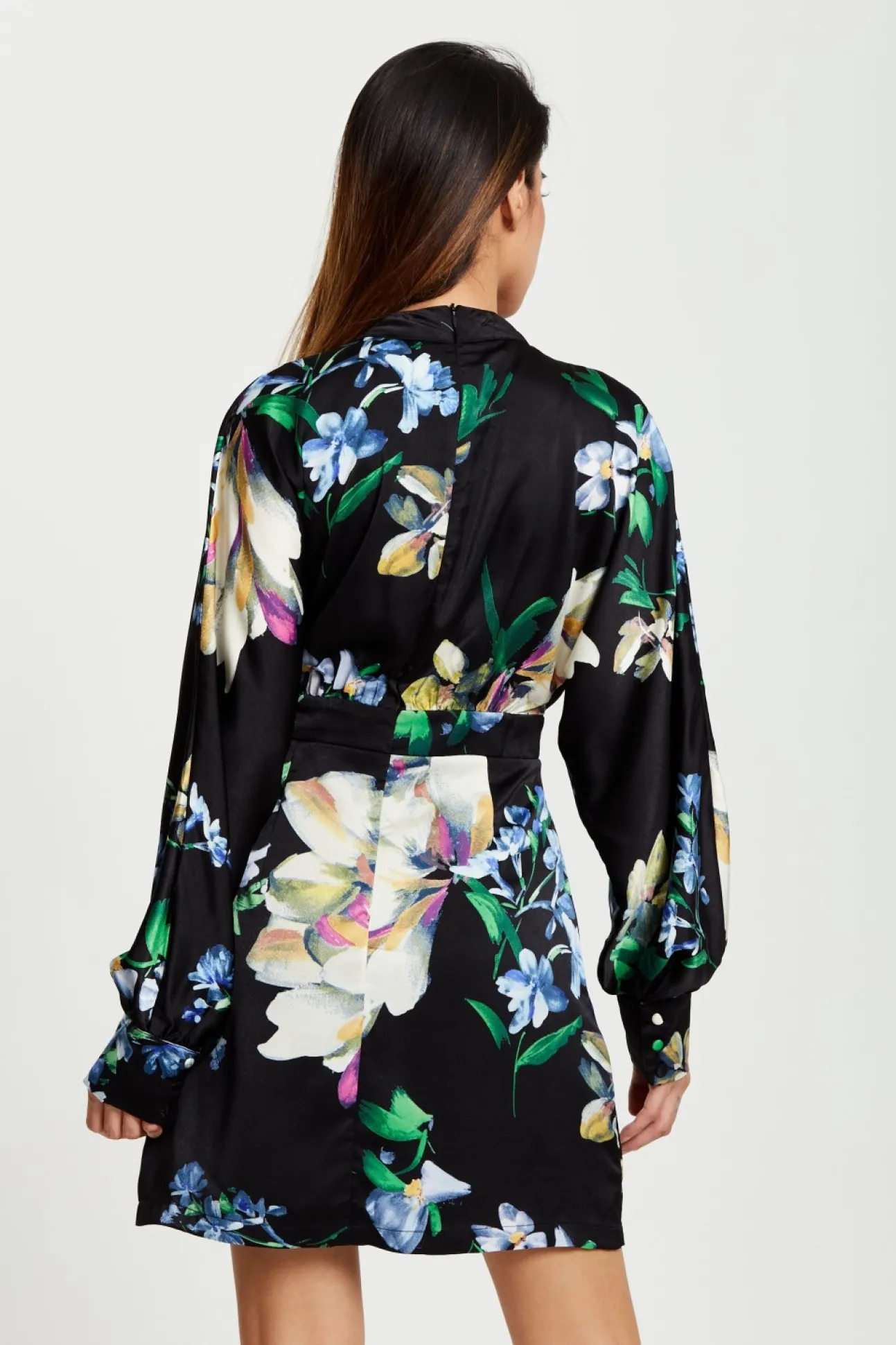 Women Liquorish Elegant Floral Print Mini Wrap Dress