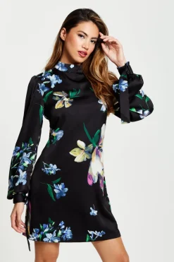 Women Liquorish Elegant Floral Print A-Line Mini Dress