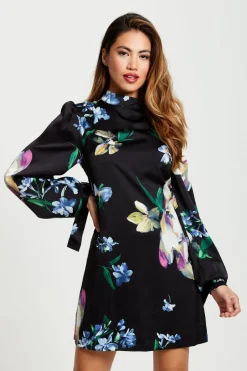 Women Liquorish Elegant Floral Print A-Line Mini Dress