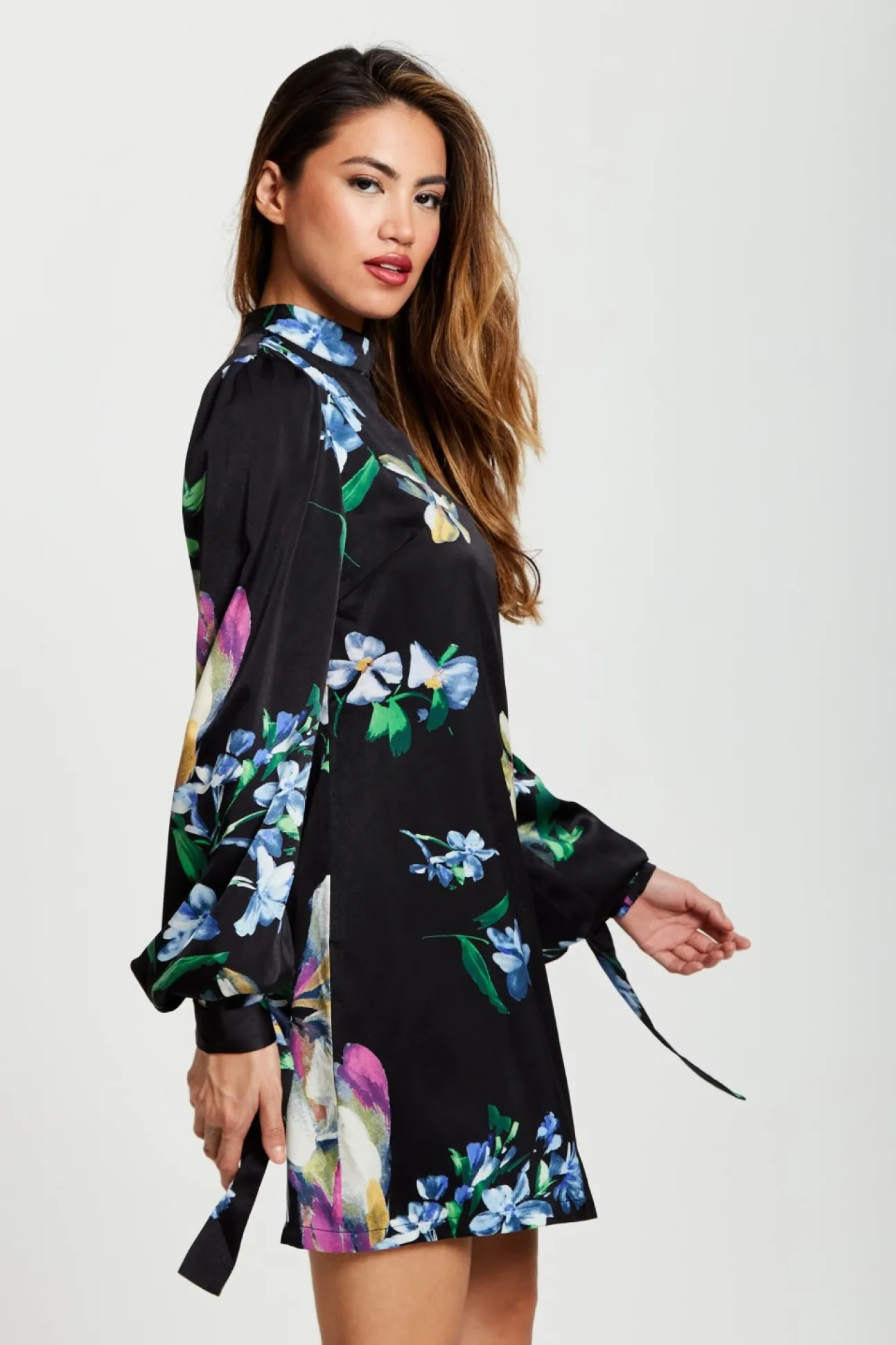Women Liquorish Elegant Floral Print A-Line Mini Dress