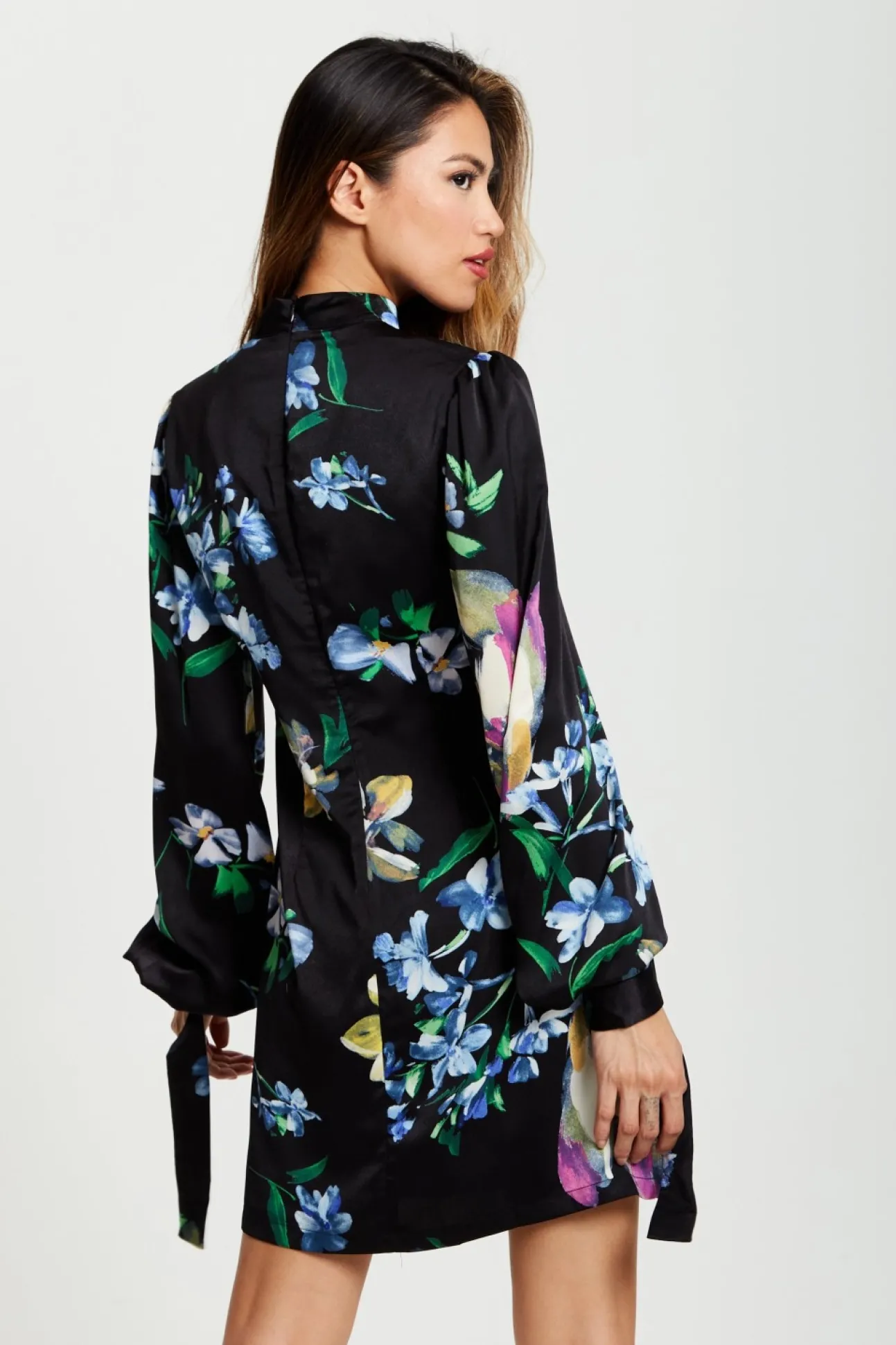 Women Liquorish Elegant Floral Print A-Line Mini Dress