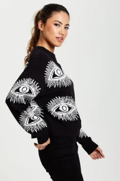 Women Liquorish Eye Pattern Jumper In