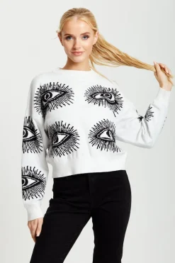 Women Liquorish Eye Pattern Jumper In