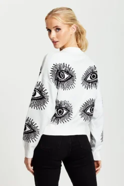 Women Liquorish Eye Pattern Jumper In