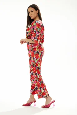 Women Liquorish Floral Jumpsuit With Short Sleeves