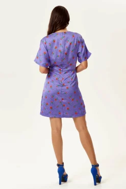 Women Liquorish Floral Knot Front Mini Dress