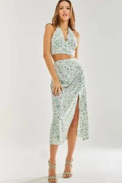Women Liquorish Floral Midi Skirt