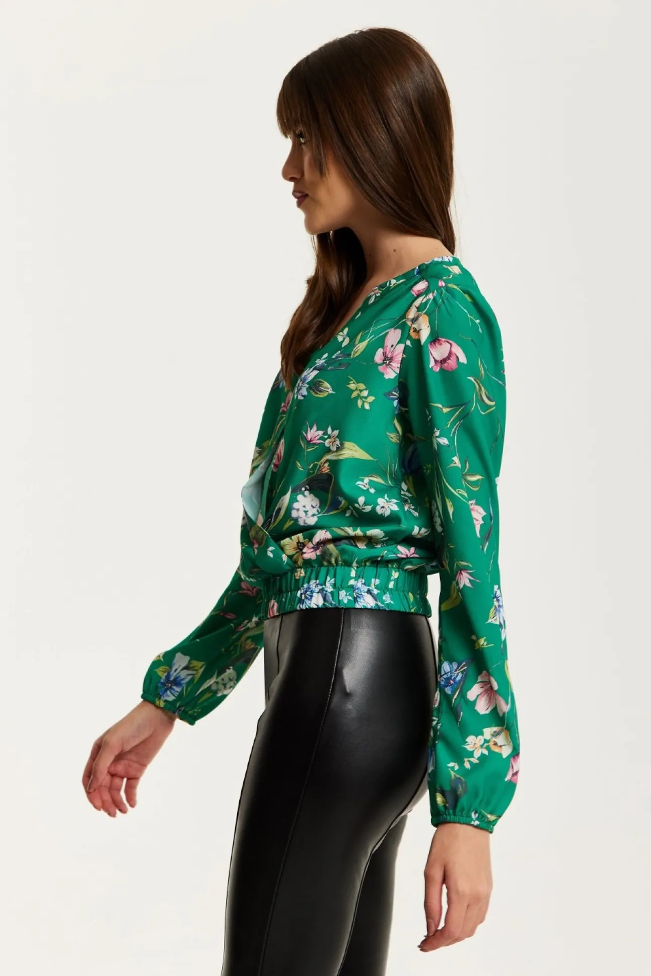 Women Liquorish Floral Print Wrap Top