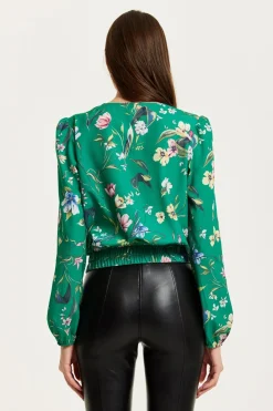 Women Liquorish Floral Print Wrap Top
