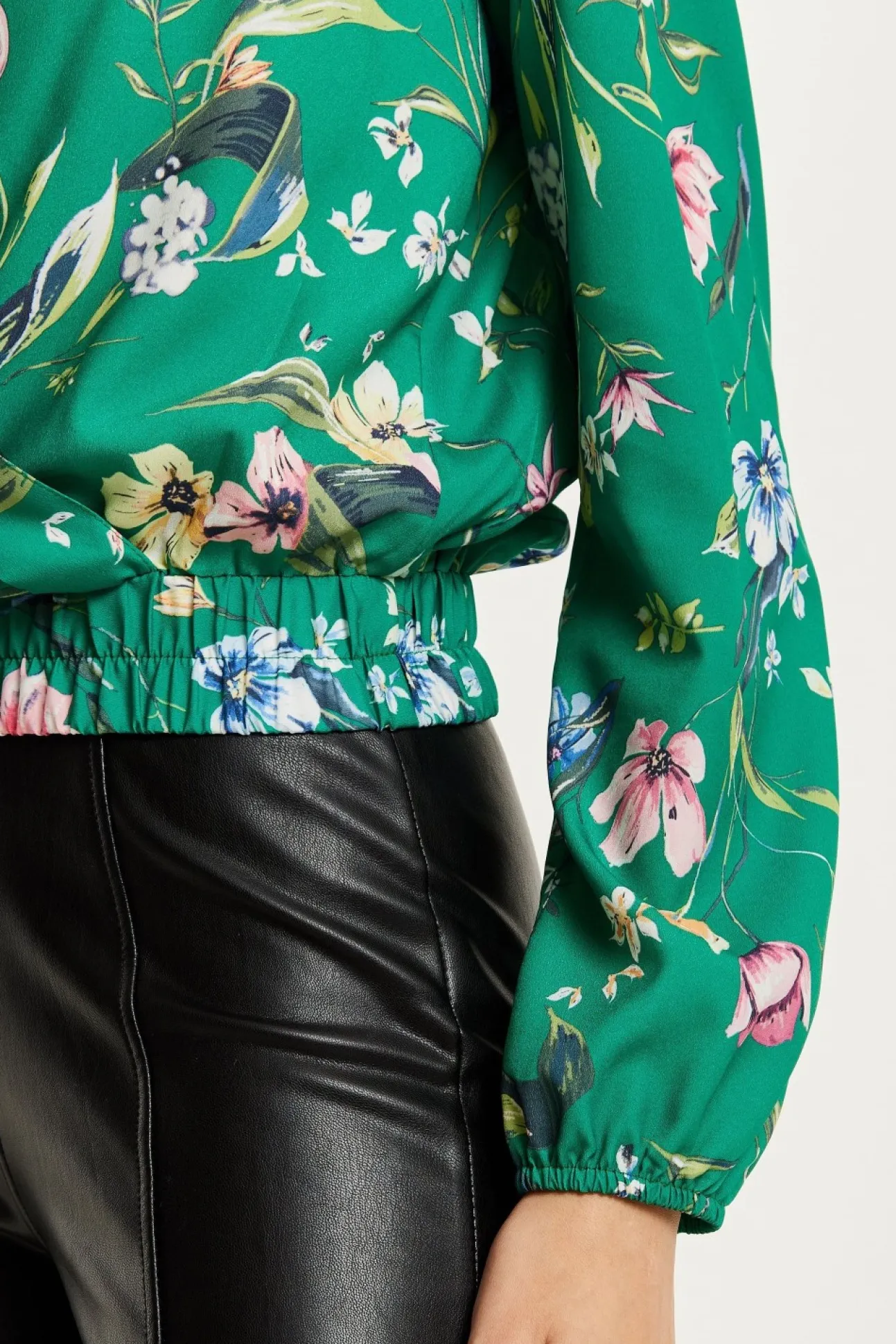 Women Liquorish Floral Print Wrap Top