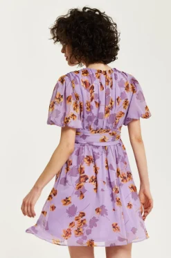 Women Liquorish Floral V Neck Mini Dress