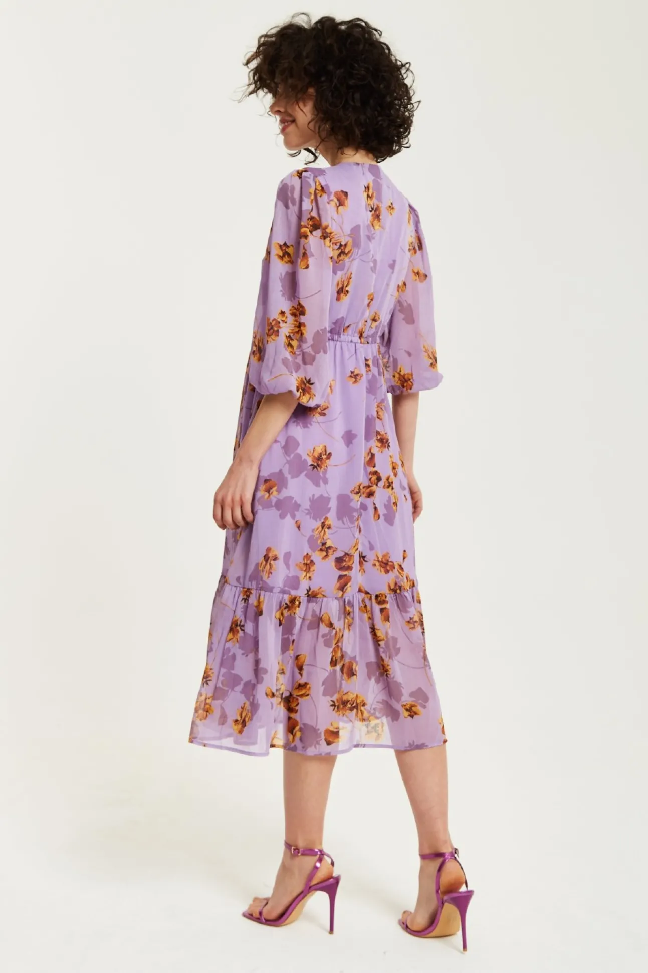 Women Liquorish Floral V-Neck Midi Dress