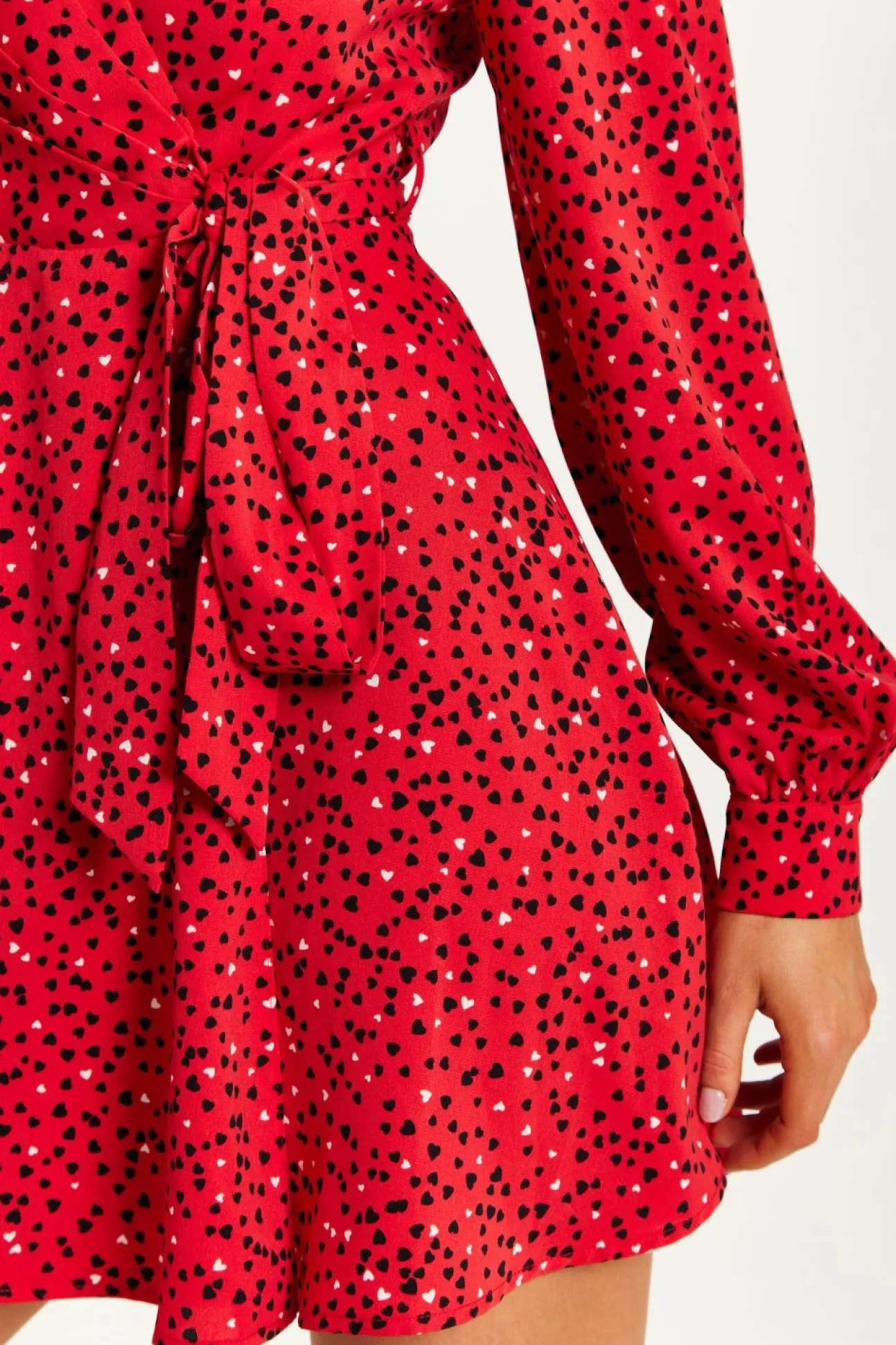 Women Liquorish Heart Print Mini Wrap Dress