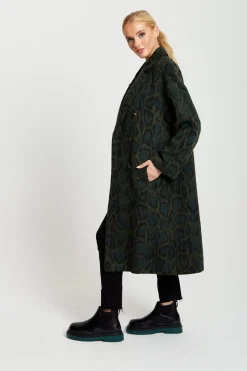 Women Liquorish Leopard Print Longline Coat
