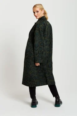 Women Liquorish Leopard Print Longline Coat