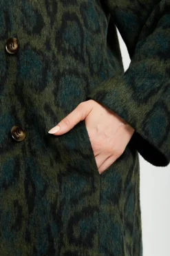 Women Liquorish Leopard Print Longline Coat