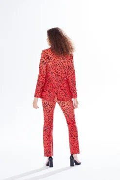 Women Liquorish Leopard Print Ombre Suit Blazer In Orange