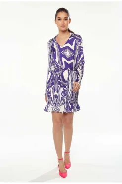 Women Liquorish Marble Print Dress In