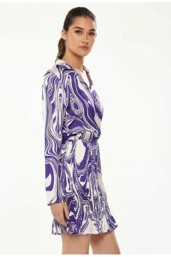 Women Liquorish Marble Print Dress In