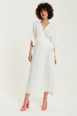 Women Liquorish Midi Wrap Dress In