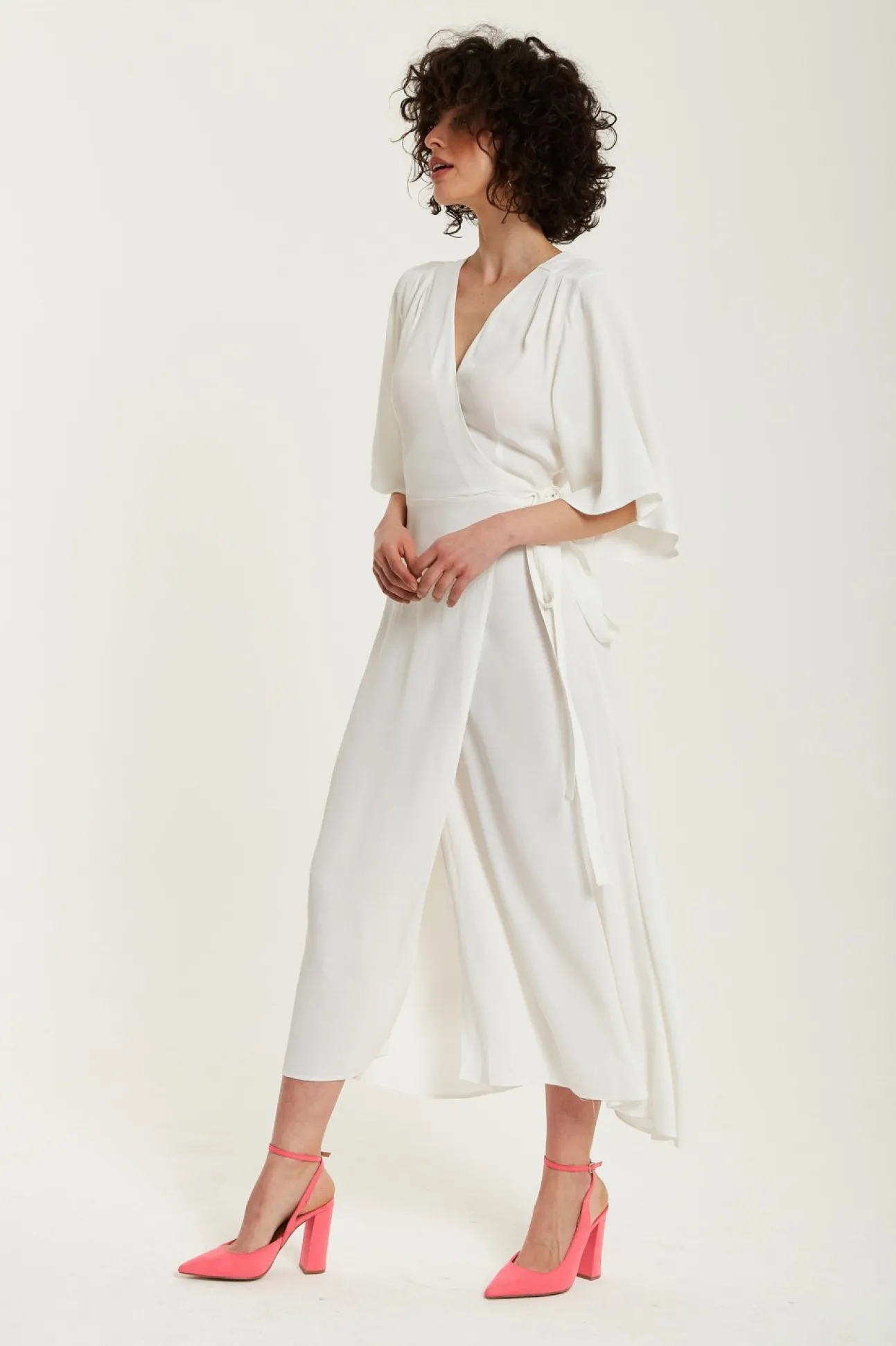 Women Liquorish Midi Wrap Dress In