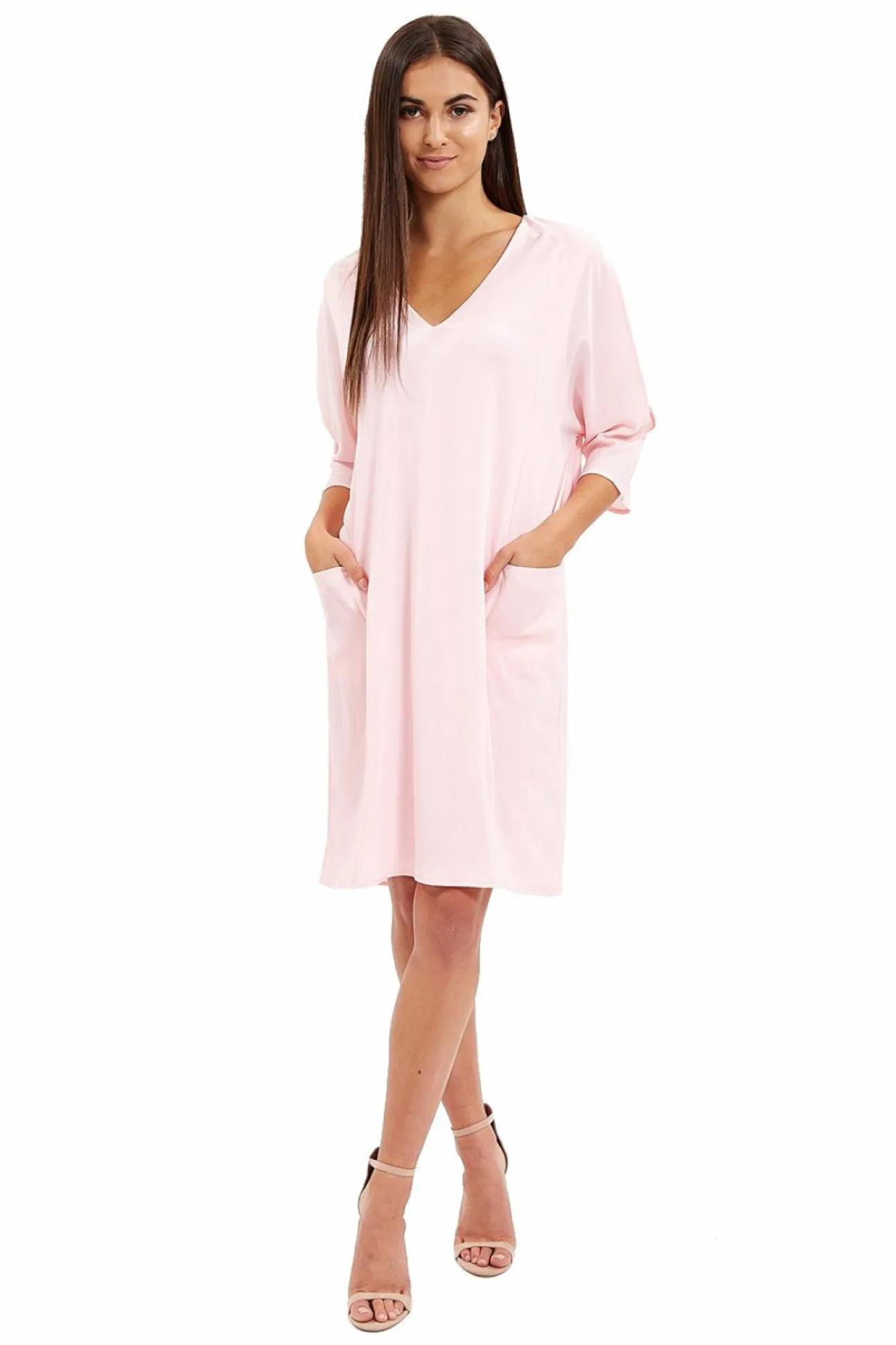 Women Liquorish Relaxed Fit Midi Dress With Pockets