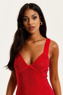 Women Liquorish Sequin Maxi Dress With Open Back Detail