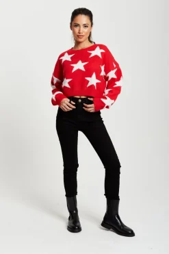 Women Liquorish Star Pattern Jumper In