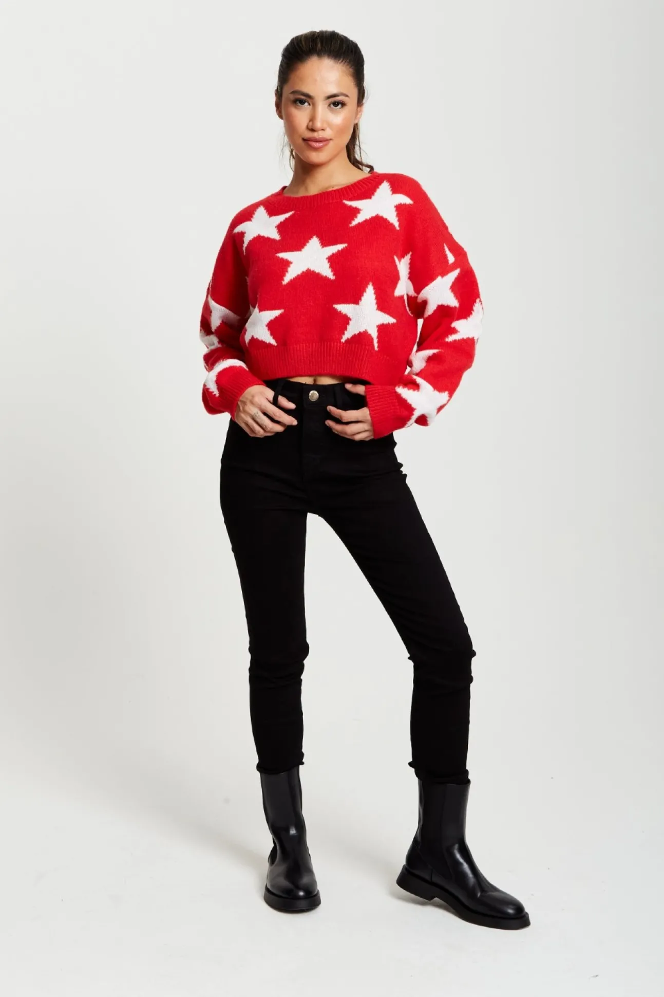 Women Liquorish Star Pattern Jumper In