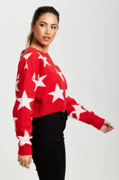 Women Liquorish Star Pattern Jumper In