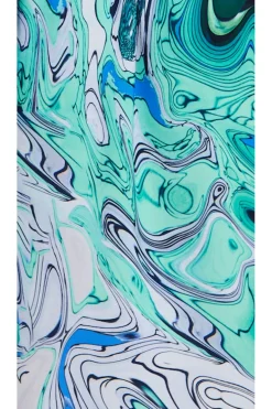 Women Liquorish Turquoise Marble Print Midi Wrap Dress