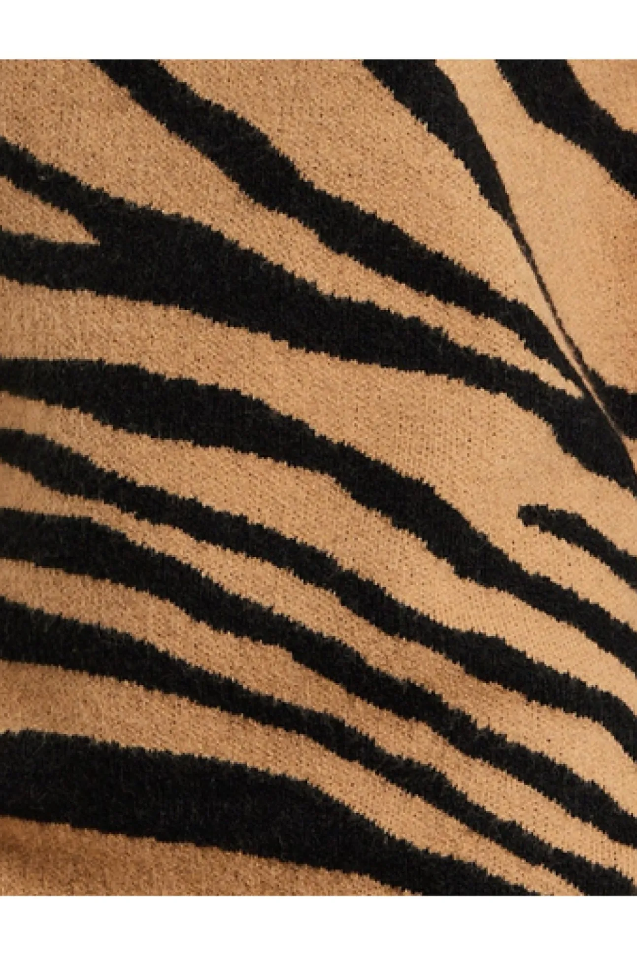 Women Liquorish Zebra Pattern High Neck Jumper In And Black