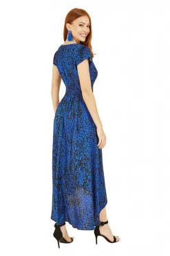 Women Mela London Animal Print Dip Hem Midi Wrap Dress