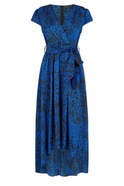 Women Mela London Animal Print Dip Hem Midi Wrap Dress