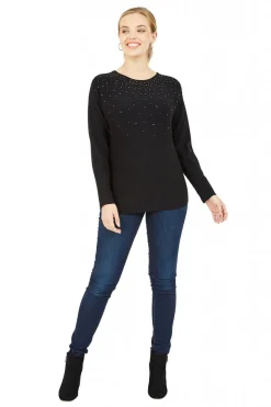 Women Mela London Batwing Jumper With Sparkly Neckline