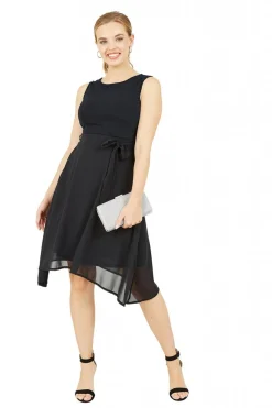 Women Mela London Blue Sparkle Dress With Woven Skirt