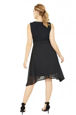 Women Mela London Blue Sparkle Dress With Woven Skirt