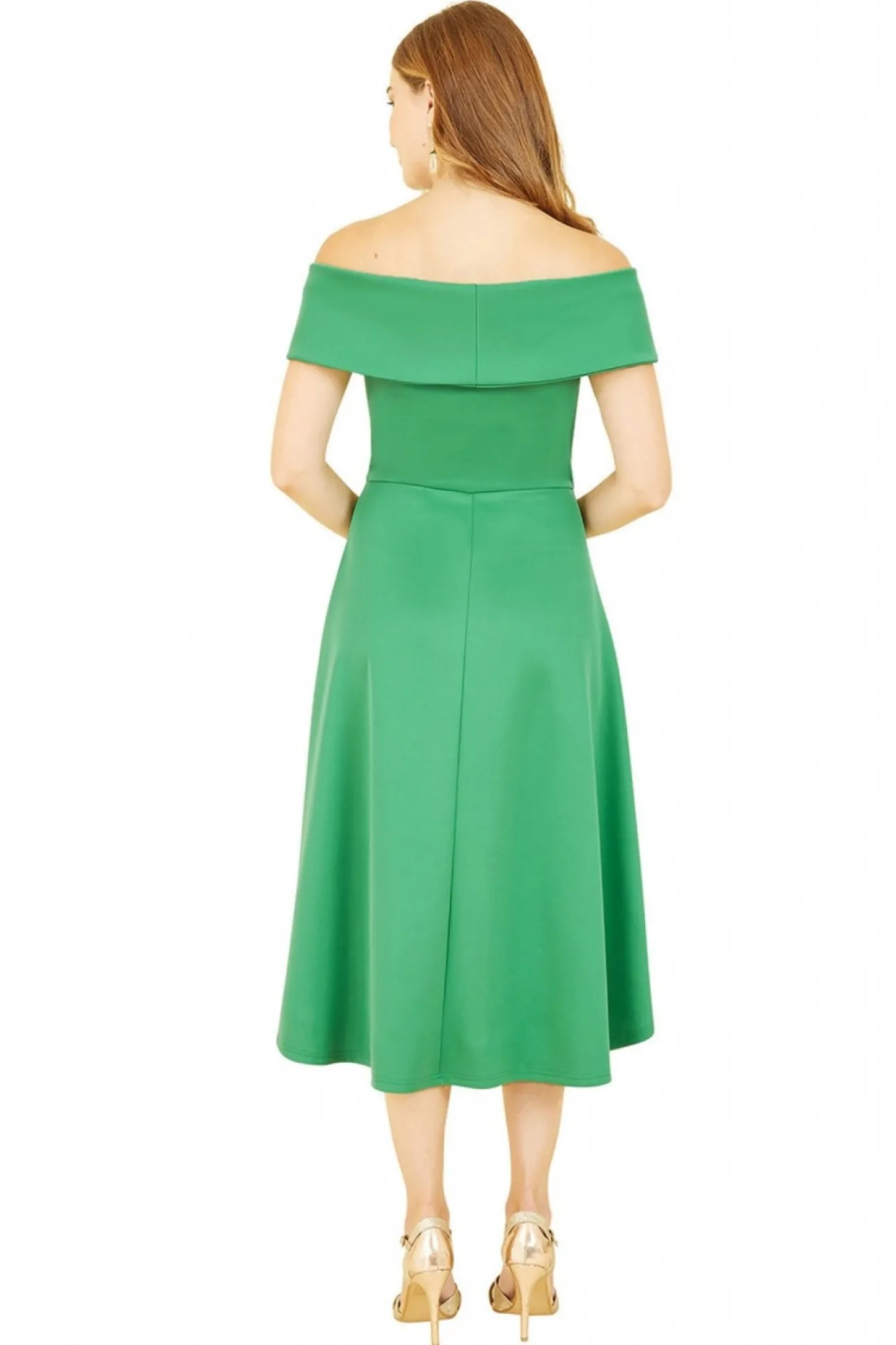 Women Mela London Bright Bardot Dipped Hem Dress