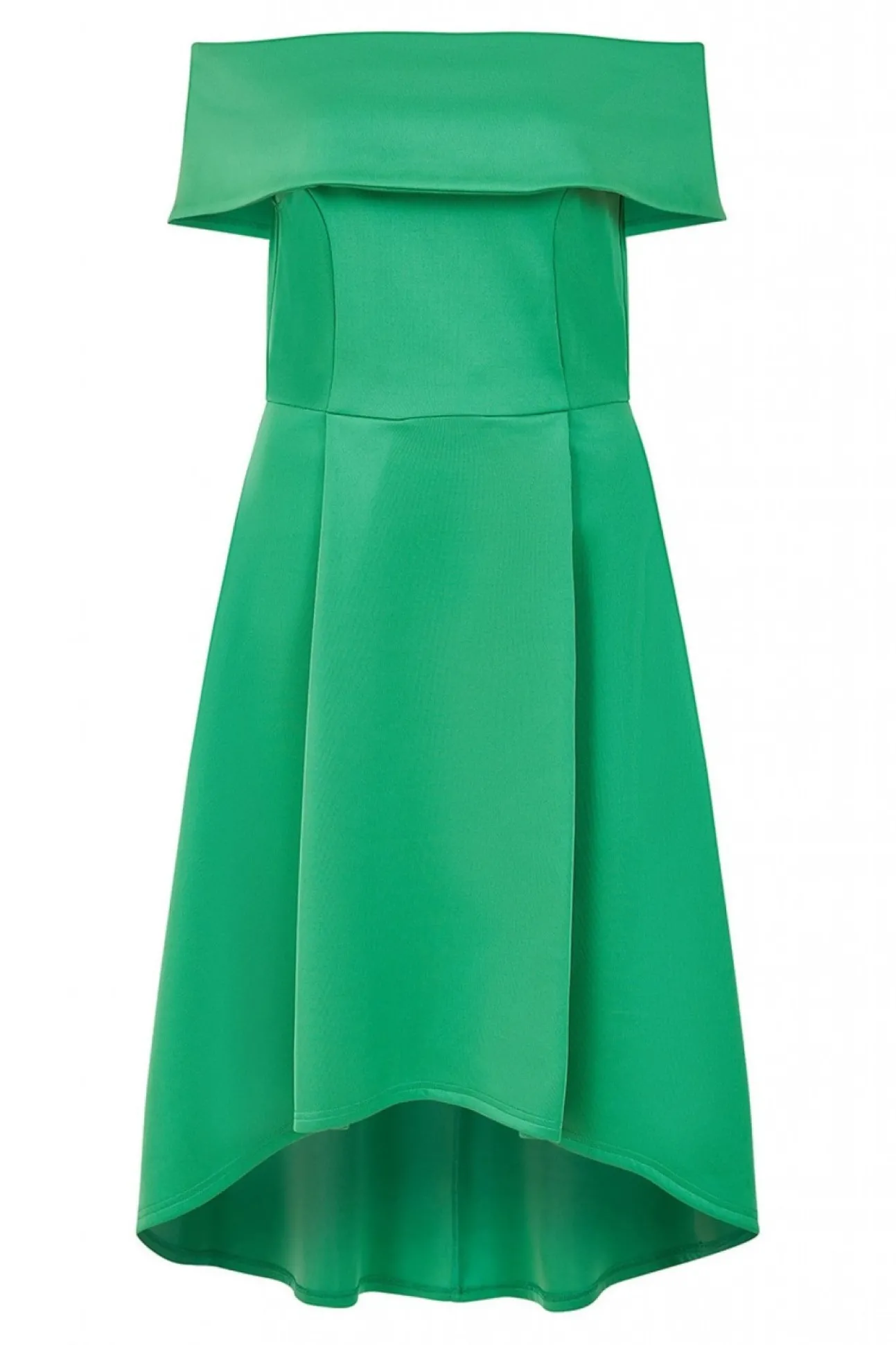 Women Mela London Bright Bardot Dipped Hem Dress
