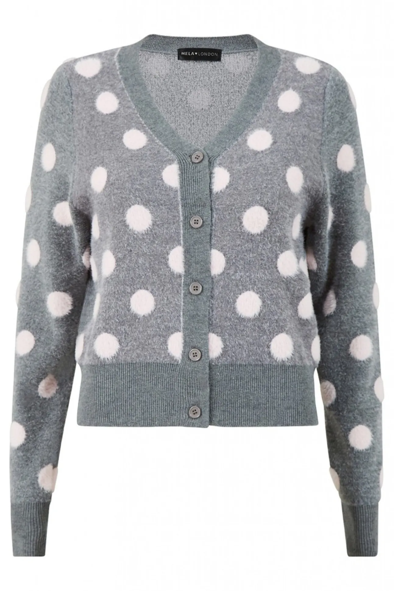 Women Mela London Buttoned Down Spot Cardigan