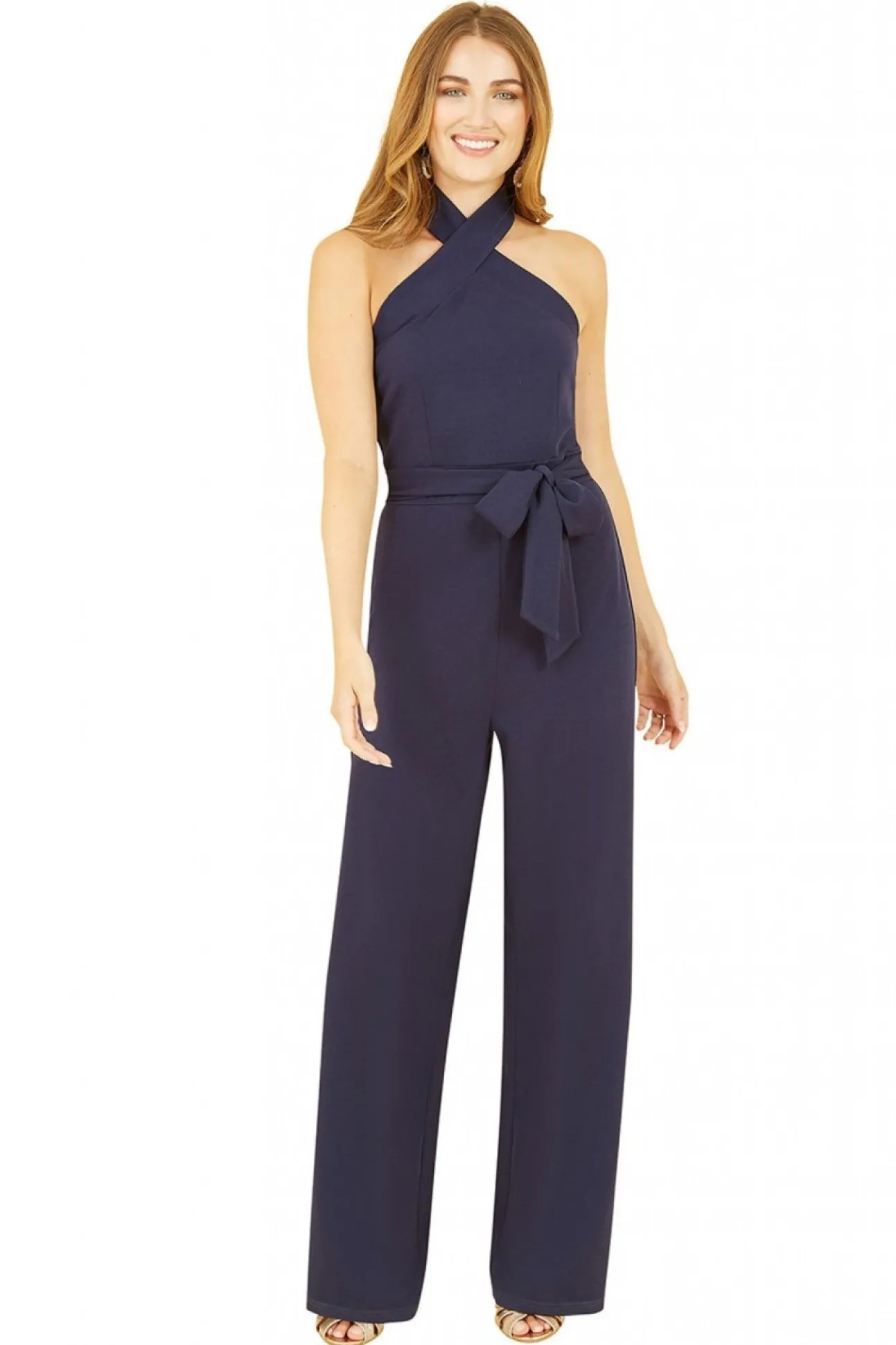 Women Mela London Cross Over Halter Neck Jumpsuit