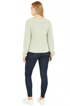 Women Mela London Diamond Stitch Knitted Cardigan